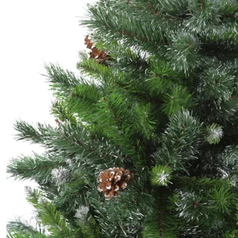Northlight 4ft Full Snowy Delta Pine With Pine Cones 4 Foot Pine Christmas Tree