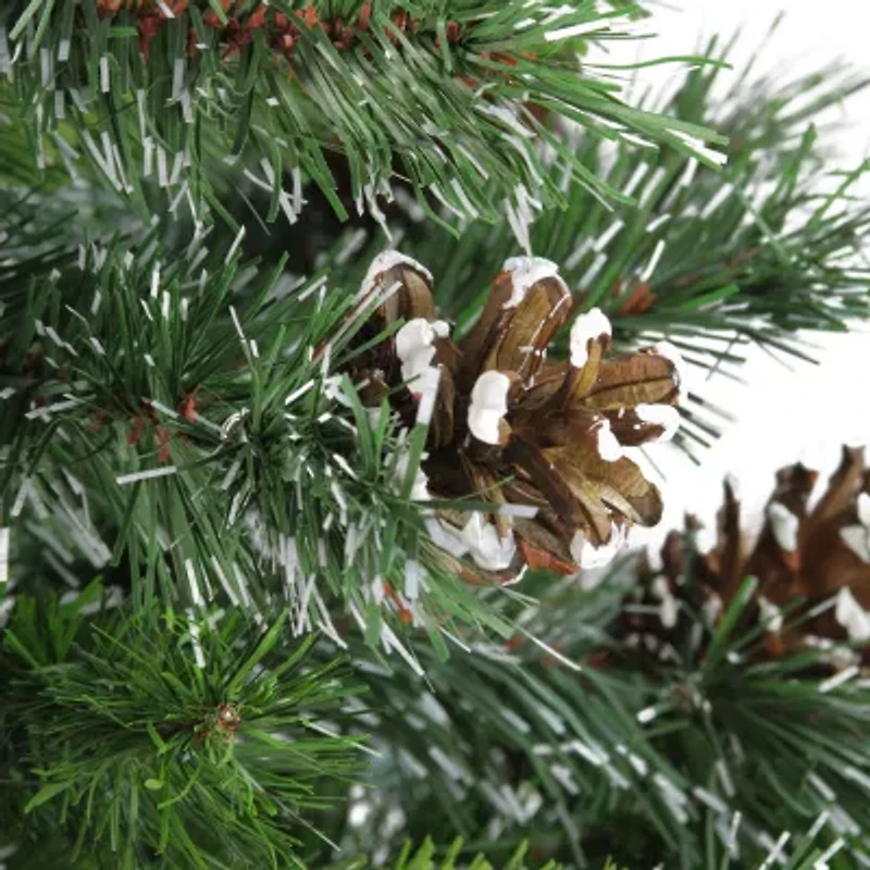 Northlight Full Snowy Delta Pine With Pine Cones - 4ft - Unlit 4 Foot Pine Christmas Tree