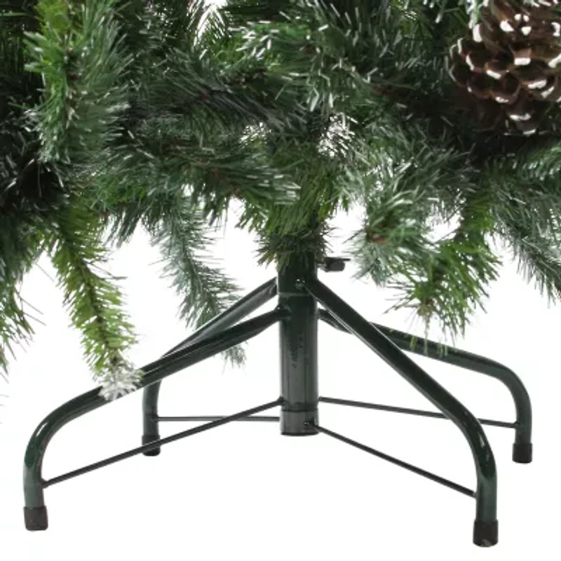 Northlight 4ft Full Snowy Delta Pine With Pine Cones 4 Foot Pine Christmas Tree