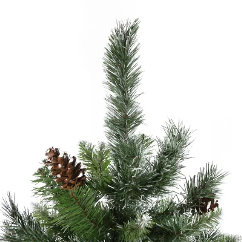 Northlight Full Snowy Delta Pine With Pine Cones - 4ft - Unlit 4 Foot Pine Christmas Tree