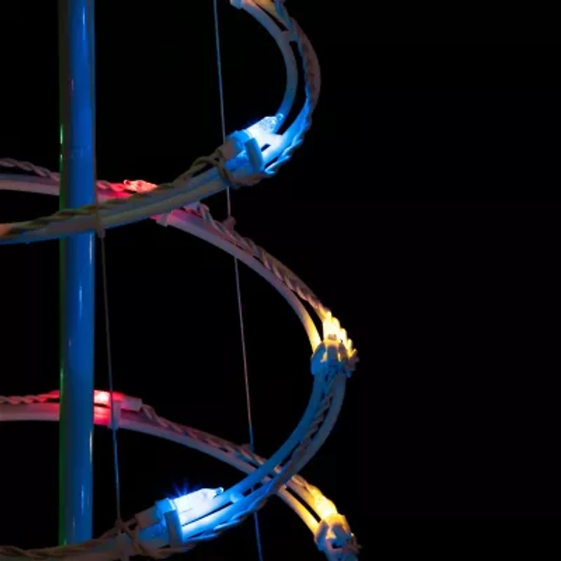 Northlight Led Lighted Spiral Cone Trees - Multicolor - Set Of 2 Christmas Yard Art