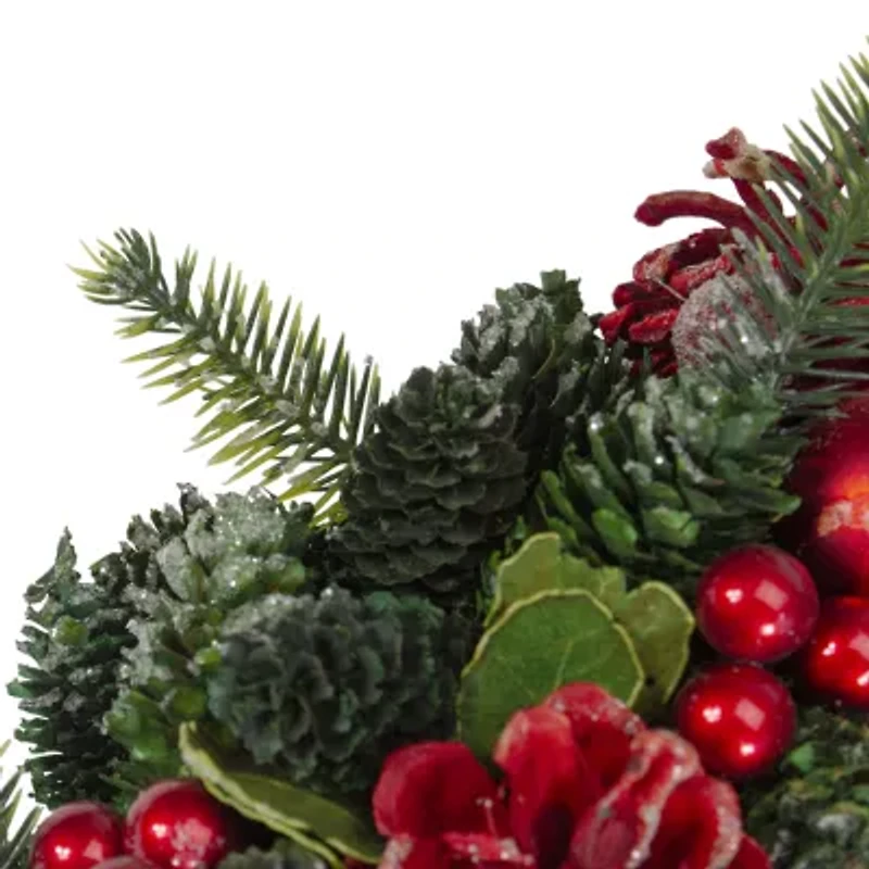 Northlight Red Pine Cones And 13in - Unlit Wreath