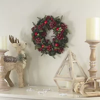 Northlight Red Pine Cones And 13in - Unlit Wreath