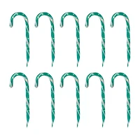 Northlight Lighted Candy Cane Pathway Markers - 13.5ft - Green - Set Of 10 Christmas Yard Art