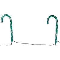 Northlight Lighted Candy Cane Pathway Markers - 13.5ft - Green - Set Of 10 Christmas Yard Art