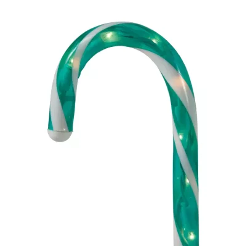 Northlight Lighted Candy Cane Pathway Markers - 13.5ft - Green - Set Of 10 Christmas Yard Art
