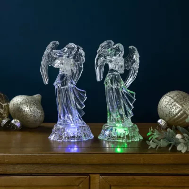 Northlight Led Lighted Color Changing Angel Acrylic S - 9in - Set Of 2 Christmas Tabletop Decor