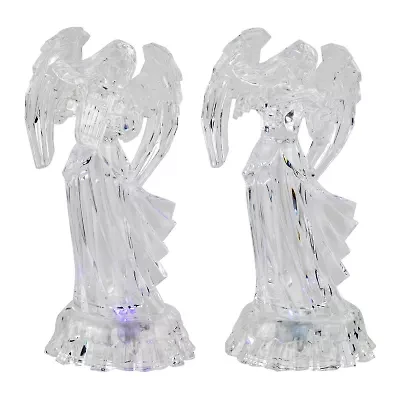 Northlight Led Lighted Color Changing Angel Acrylic S - 9in - Set Of 2 Christmas Tabletop Decor