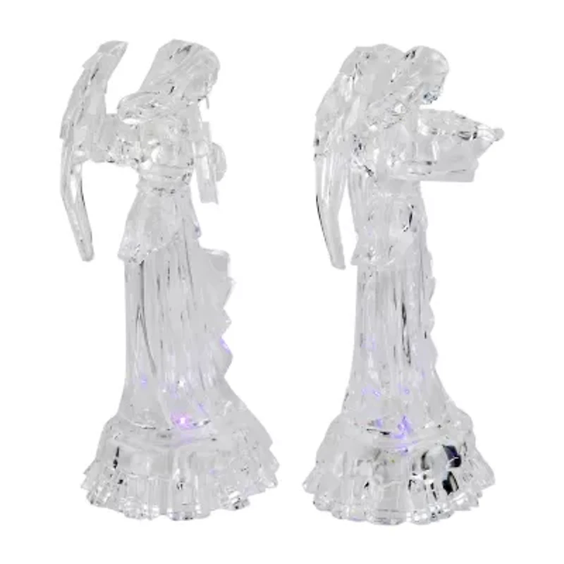 Northlight Led Lighted Color Changing Angel Acrylic S - 9in - Set Of 2 Christmas Tabletop Decor