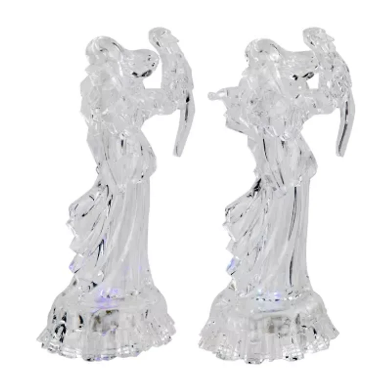 Northlight Led Lighted Color Changing Angel Acrylic S - 9in - Set Of 2 Christmas Tabletop Decor