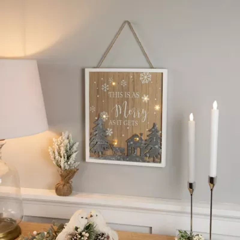 Northlight Lighted "This Is As Merry As It Gets" - 13.75in Wall Sign