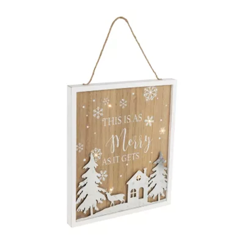 Northlight Lighted "This Is As Merry As It Gets" - 13.75in Wall Sign