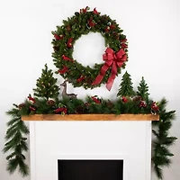 Northlight Pre-Lit Canadian Pine - 36in - Clear Lights Wreath