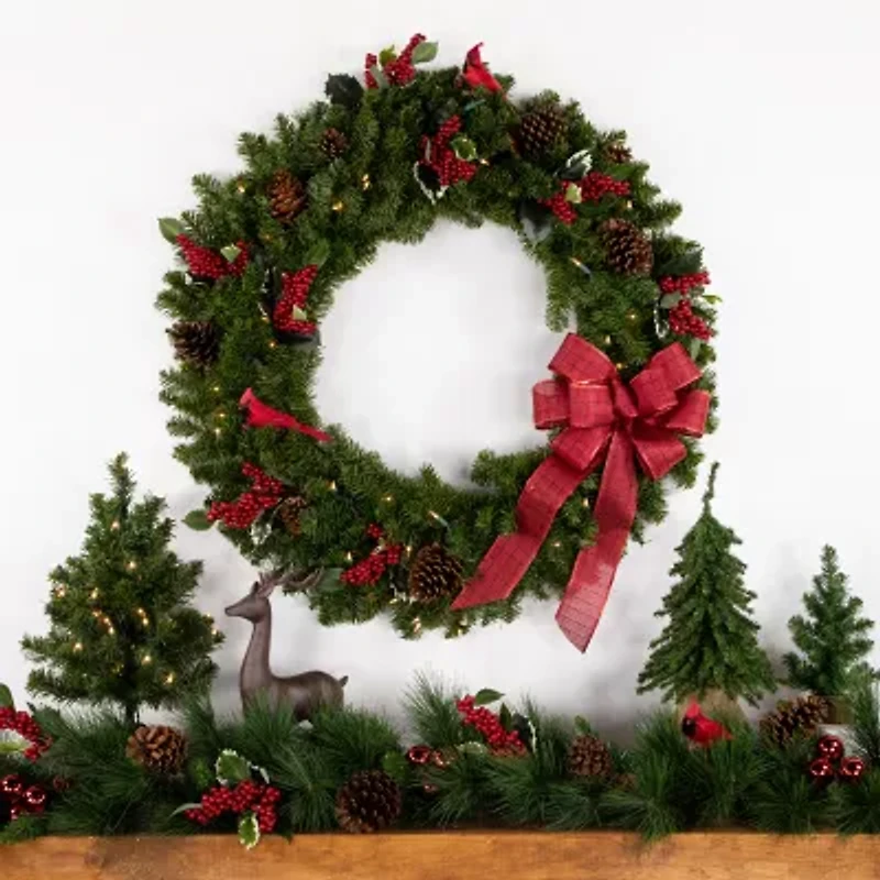 Northlight Pre-Lit Canadian Pine - 36in - Clear Lights Wreath