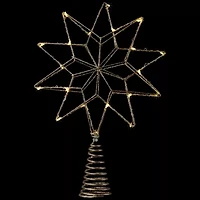 Northlight 12in Led Lighted Glittered Gold Star Warm White Lights Christmas Tree Topper