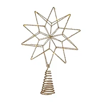 Northlight 12in Led Lighted Glittered Gold Star Warm White Lights Christmas Tree Topper