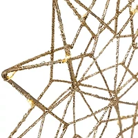 Northlight 12in Led Lighted Glittered Gold Star Warm White Lights Christmas Tree Topper