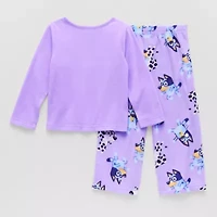 Toddler Girls Bluey Microfleece Crew Neck Long Sleeve 2-pc. Pajama Sets