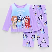 Toddler Girls Bluey Microfleece Crew Neck Long Sleeve 2-pc. Pajama Sets