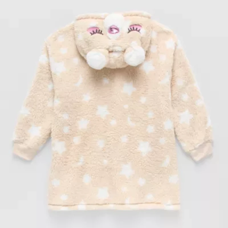 Dream Big Peace Out Lounger Girls Plush Long Sleeve Short Length Robe