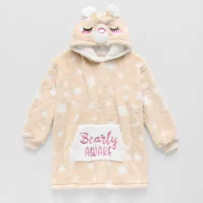 Dream Big Peace Out Lounger Girls Plush Long Sleeve Short Length Robe