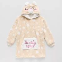 Dream Big Peace Out Lounger Girls Plush Long Sleeve Short Length Robe
