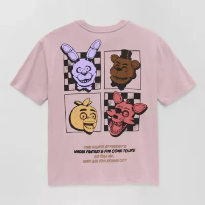 Little & Big Kid Boys Crew Neck Short Sleeve Oversized Five Nights at Freddys Graphic T-Shirt