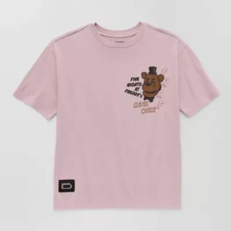 Little & Big Kid Boys Crew Neck Short Sleeve Oversized Five Nights at Freddys Graphic T-Shirt