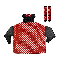 Disney Mjc Womens Easy-on + Easy-off Minnie Mouse Hooded Short Sleeve Juniors Nightgown