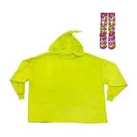 Womens Easy-on + Easy-off Grinch Hooded Short Sleeve Juniors Nightgown