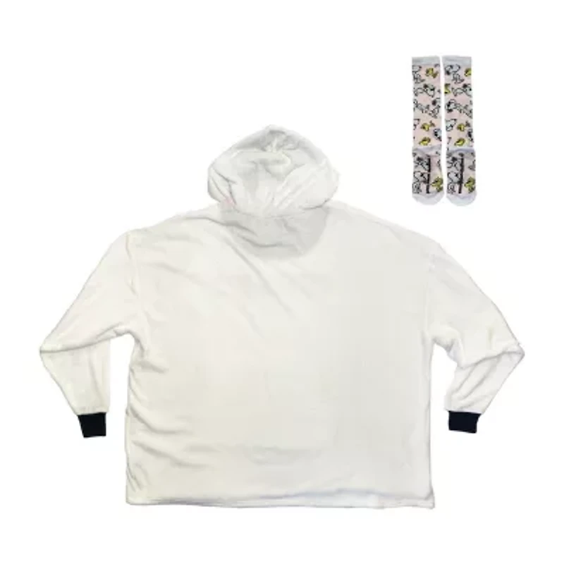 Womens Easy-on + Easy-off Peanuts Snoopy Hooded Short Sleeve Juniors Nightgown