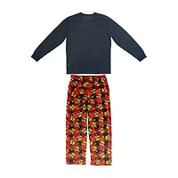 Mens Dr. Seuss Grinch Microfleece Crew Neck Long Sleeve 2-pc. Matching Family Big Pajama Sets