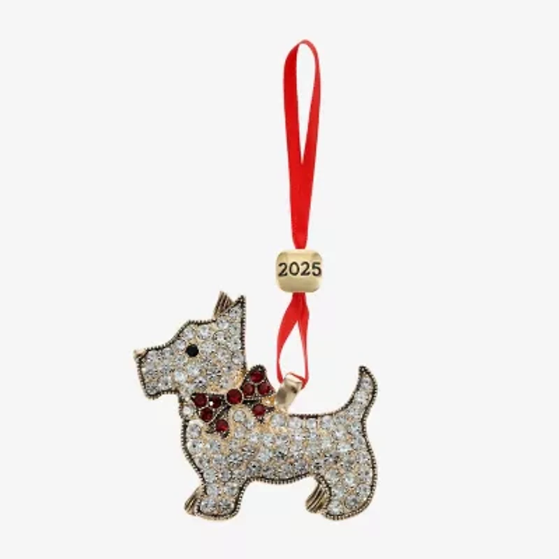 Monet Jewelry Gold Tone Scottie Dog Christmas Ornament