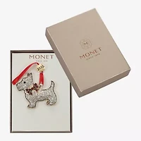 Monet Jewelry Gold Tone Scottie Dog Christmas Ornament