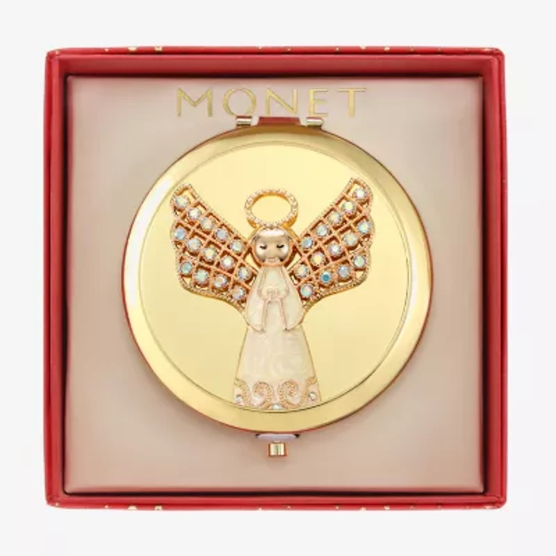 Monet Jewelry Gold Tone Gold Tone Angel Compact Mirror