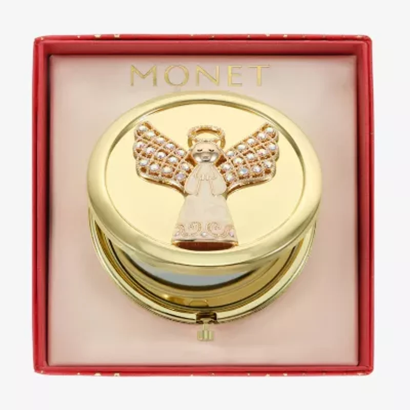 Monet Jewelry Gold Tone Gold Tone Angel Compact Mirror