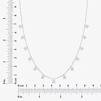 (G-H,Si2-I1) Womens 10K White Gold 18 Inch Bead Chain Necklace