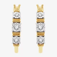 Yes, Please! Womens 1/6 CT. T.W. Lab Grown White Diamond Sterling Silver 20.8mm Hoop Earrings