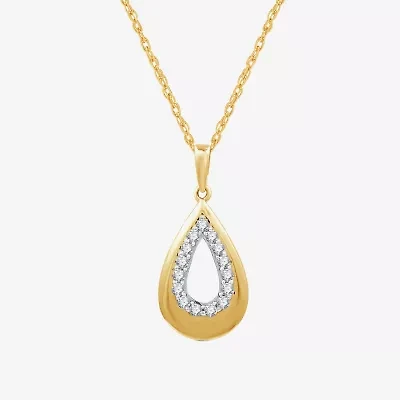 Yes, Please! Womens 1/4 CT. T.W. Lab Grown White Diamond 14K Gold Over Silver Sterling Silver 18 Inch Pendant Necklace