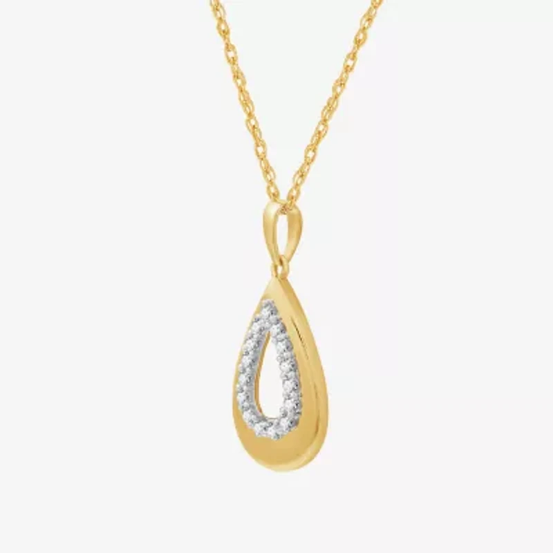 Yes, Please! Womens 1/4 CT. T.W. Lab Grown White Diamond 14K Gold Over Silver Sterling Silver 18 Inch Pendant Necklace