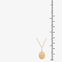 Yes, Please! Womens 1/10 CT. T.W. Lab Grown White Diamond 14K Gold Over Silver Sterling Silver Cross 18 Inch Pendant Necklace
