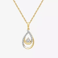 Yes, Please! Womens 1/10 CT. T.W. Lab Grown White Diamond 14K Gold Over Silver Sterling Silver 18 Inch Pendant Necklace
