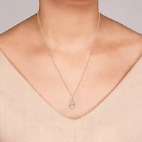 Yes, Please! Womens 1/10 CT. T.W. Lab Grown White Diamond 14K Gold Over Silver Sterling Silver 18 Inch Pendant Necklace