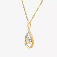 Yes, Please! Womens 1/10 CT. T.W. Lab Grown White Diamond 14K Gold Over Silver Sterling Silver 18 Inch Pendant Necklace