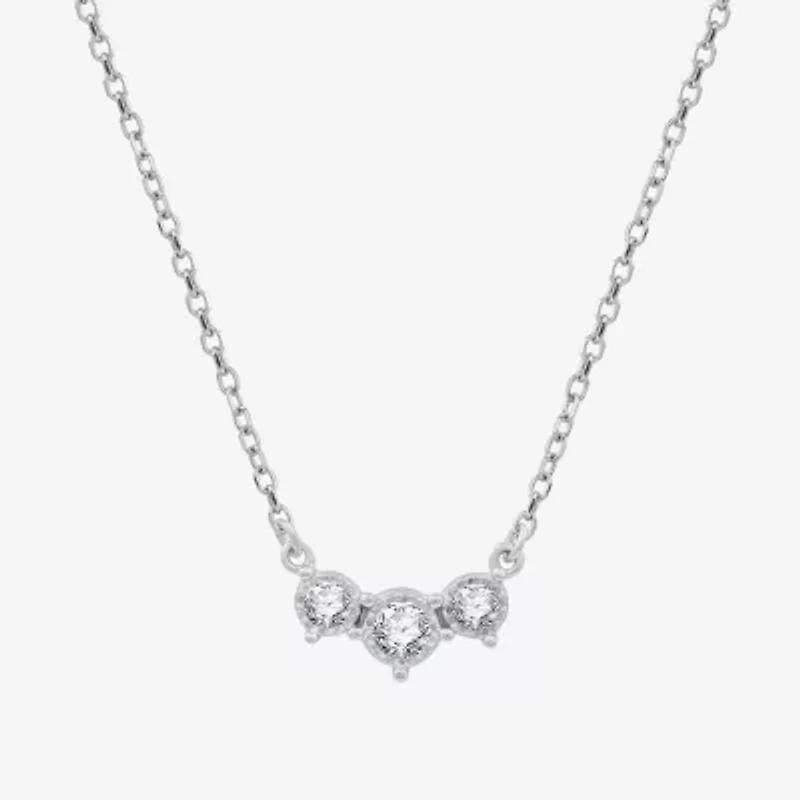 Yes, Please! (G, Si1-Si2) Womens 1/6 CT. T.W. Lab Grown White Diamond Sterling Silver 18 Inch Pendant Necklace