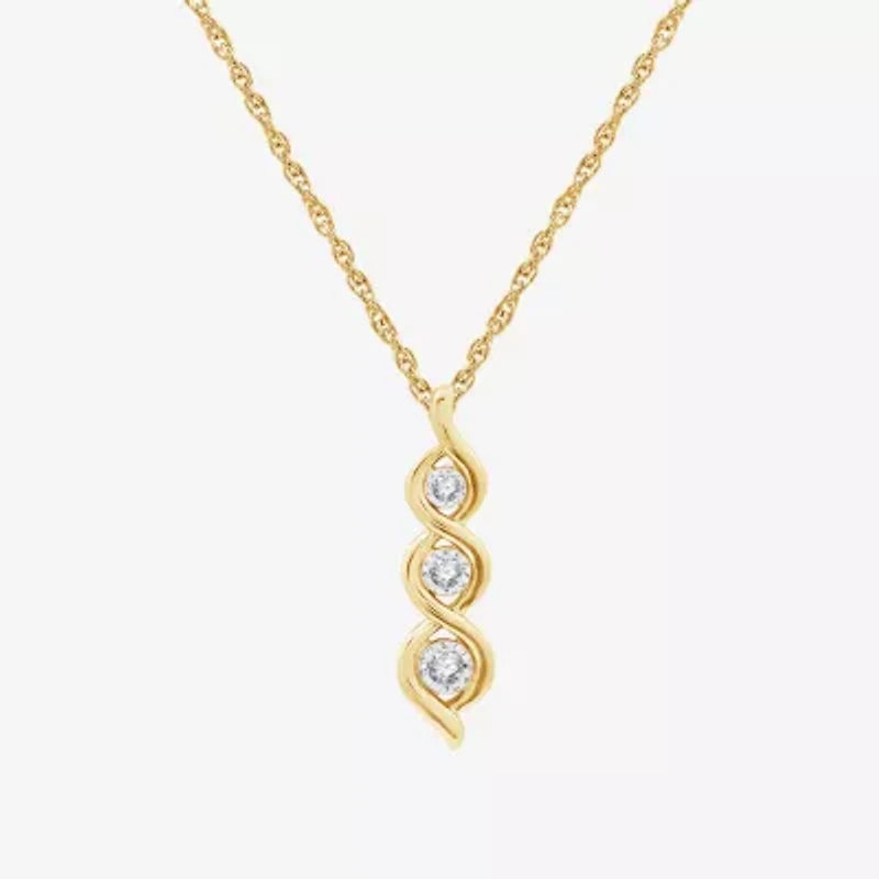 Yes, Please! Womens 1/10 CT. T.W. Lab Grown White Diamond Sterling Silver 18 Inch Pendant Necklace