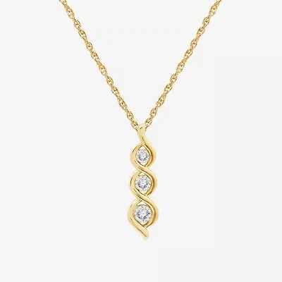 Yes, Please! Womens 1/10 CT. T.W. Lab Grown White Diamond Sterling Silver 18 Inch Pendant Necklace
