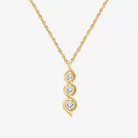 Yes, Please! Womens 1/10 CT. T.W. Lab Grown White Diamond Sterling Silver 18 Inch Pendant Necklace