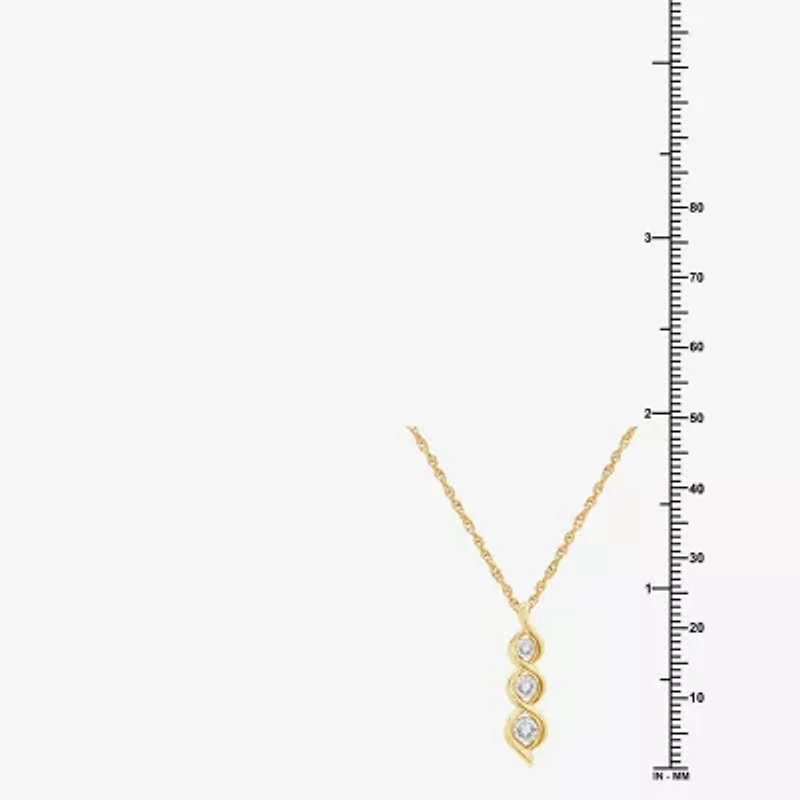 Yes, Please! Womens 1/10 CT. T.W. Lab Grown White Diamond Sterling Silver 18 Inch Pendant Necklace