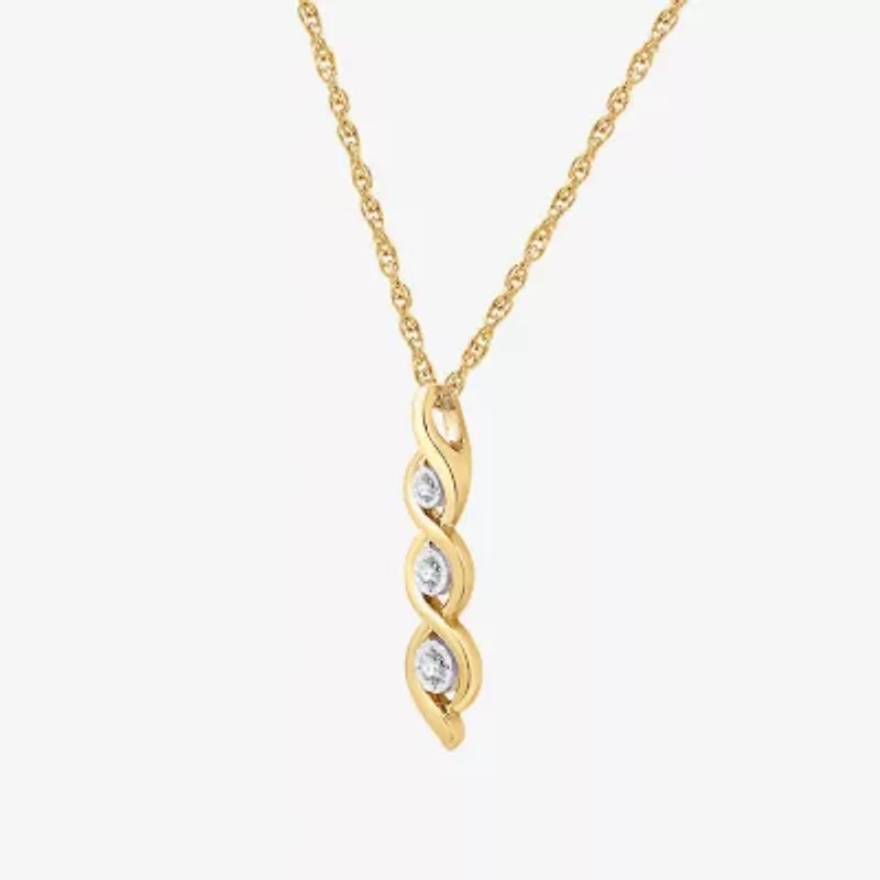 Yes, Please! Womens 1/10 CT. T.W. Lab Grown White Diamond Sterling Silver 18 Inch Pendant Necklace